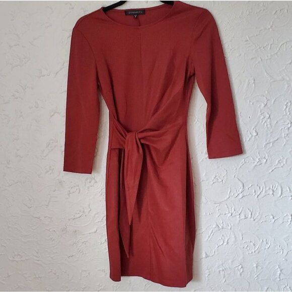 Dynamite Knot Front Long Sleeve Dress - Picture 5 of 7